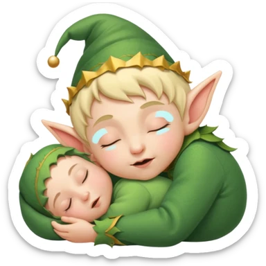 Baby elf sleepy sticker