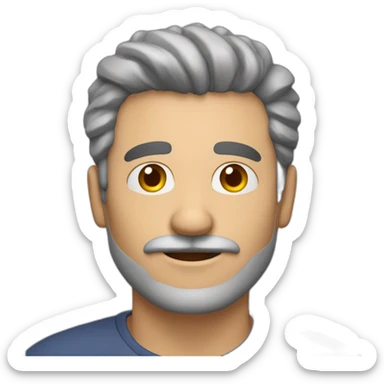 hombre blanco de 53 años con el pelo corto canoso sin bigote sticker
