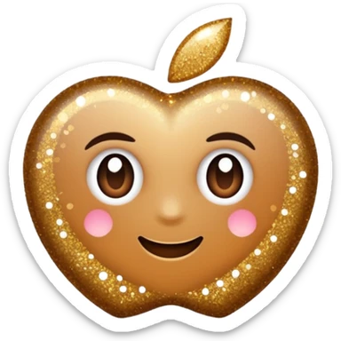 glitter cheap brown sticker