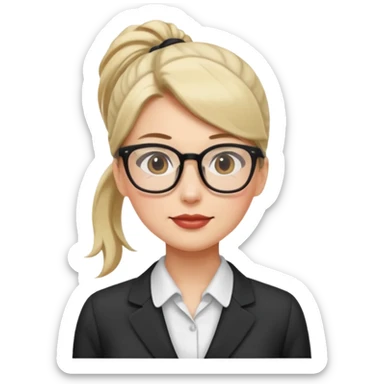 Office lady with high ponytail sticker