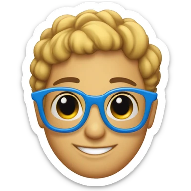 carita feliz con gafas de sol azules sticker