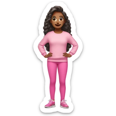 morenita with pink leggings and pink sweater  sticker