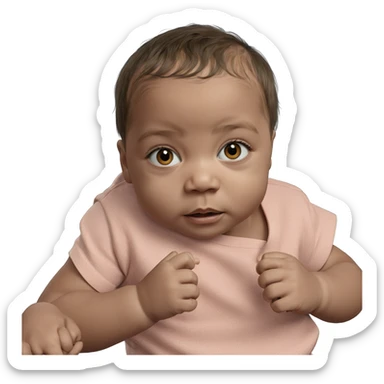 realistic portrait of baby boy sticker