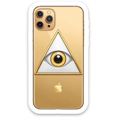 Gold iPhone 16 Pro Max, replace apple logo with fullgold all-seeing-eye logo backview sticker
