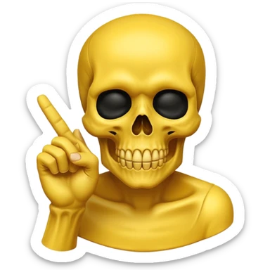 Yellow skull making a “shh” gesture sticker