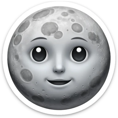 Real moon does not have eyes or mouse sticker