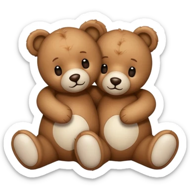 teddy bears cuddling sticker