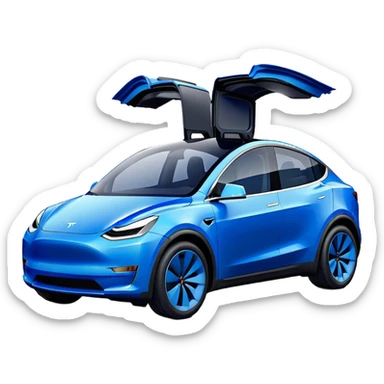 Tesla Model Y - Tesla (Model Year: 2022) (Iconic colour: Blue) sticker