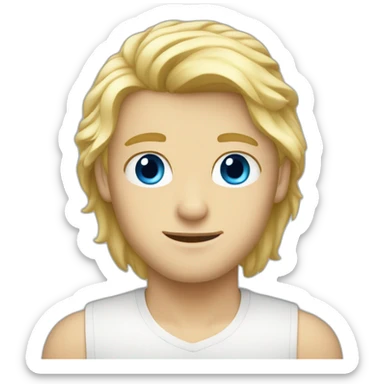 blonde hair and blue eyed guy sticker
