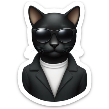 Black Cat with sunglasses sticker