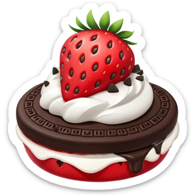 Frutilla con crema  y oreo  sticker
