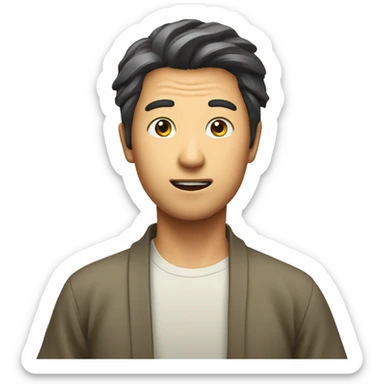 Japan man have a surprised  sticker