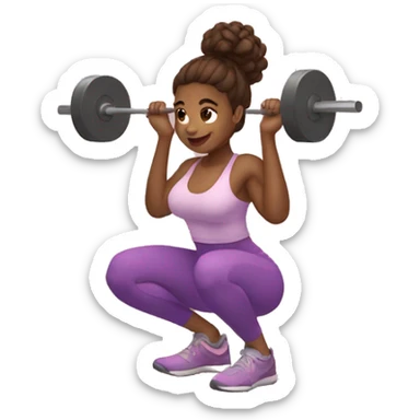 Girls doing squat at gym sticker