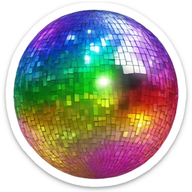 Rainbow mirrorball sticker
