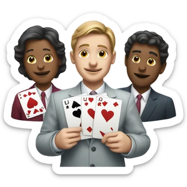 3 playing cards sticker