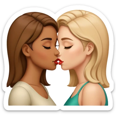 ✂️👩🏽‍❤️‍💋‍👩🏻 sticker