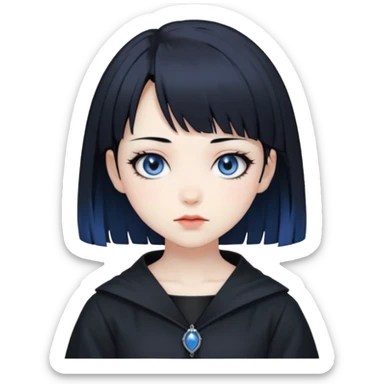 gotica de cabelo curto estilo a protagonista do anime perfect blue sticker