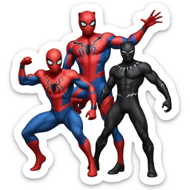 homen aranha pantera negra sticker