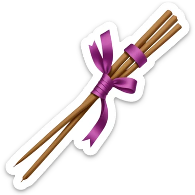 Incense sticks aesthetically tied with silk Amaranth colour ribbon sticker