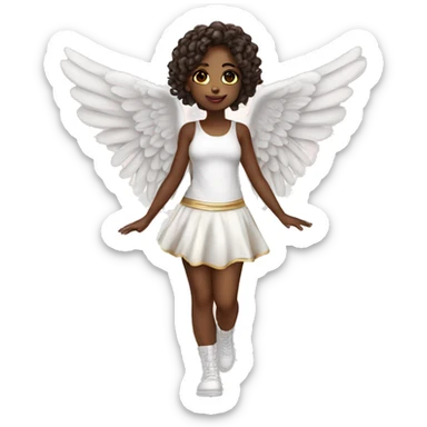 cute girl angel com fashion gold na mão  sticker