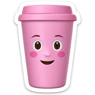 pink reusable coffee cup  sticker