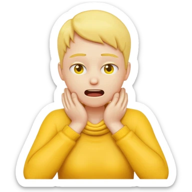 Create an emoji choking violently with hands on neck sticker