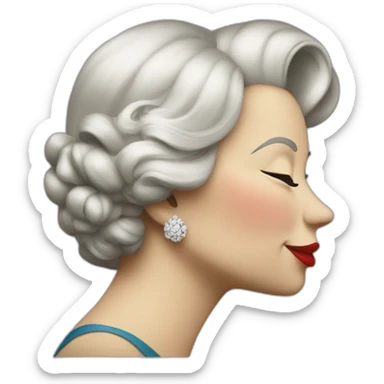 Elisabeth II Kiss peineta sticker