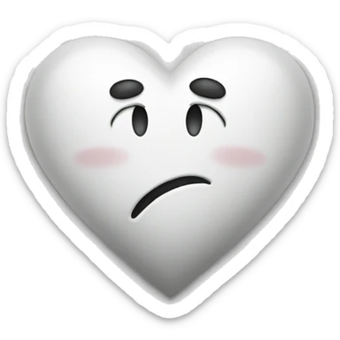 Heart broken white sticker