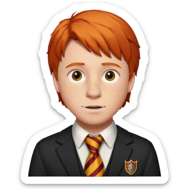 ron weasley with griffindor tie sticker