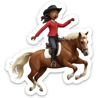 Horse jumping girl sticker