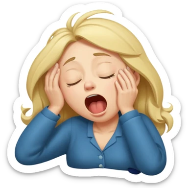 yawning sleepy character sticker