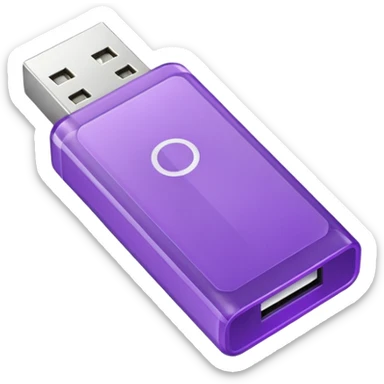 purple usb drive sticker