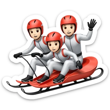 doubles olympic luge in a sled going down a run sticker