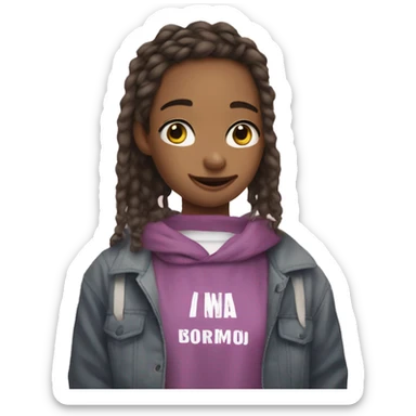 emoji una chica escuchando Bts sticker