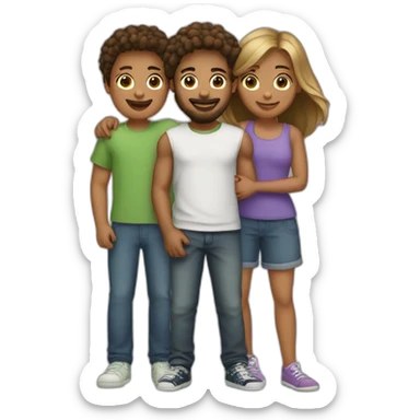 2 sisters and 1 brother sticker