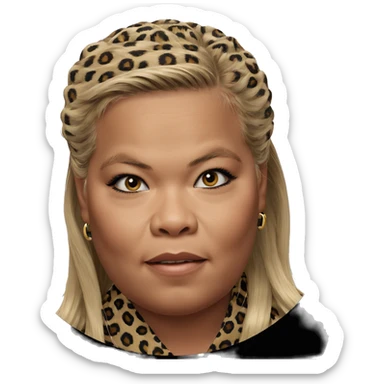 blonde girl in leopard print sticker