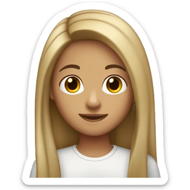 tan girl with braces long dark hair straight sticker