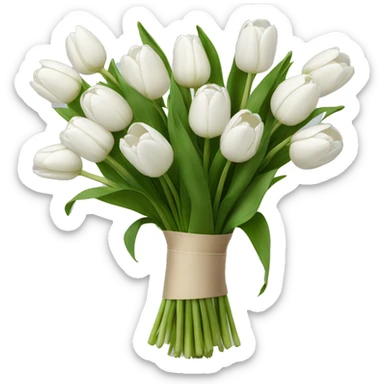 Bouquet of white tulips sticker