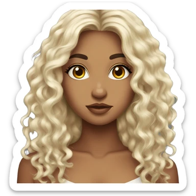 pretty girl, olive skin, dark hair, dark eyes, seductive eyes, hair down curly sticker