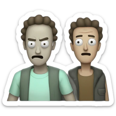 Rick and Morty black version sticker