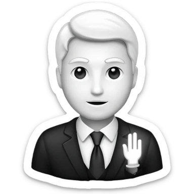 Administrator black white glowing logo transparent background sticker