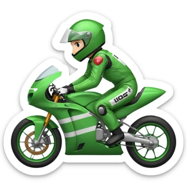 emojis.com green-motorcycle-racer- sticker