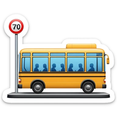 bus approaching a bus stop sticker