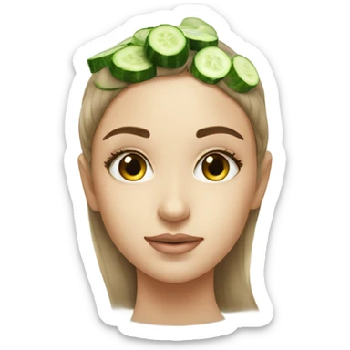 A girl with cucumber spa on her eyes  sticker