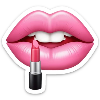Pale pink kiss print sticker