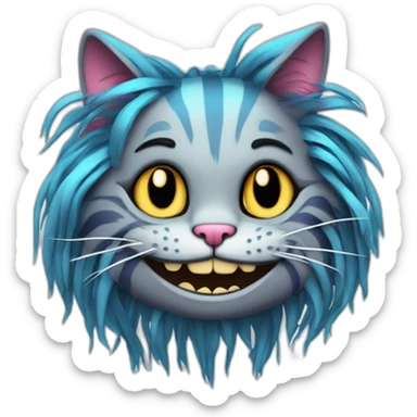 cheshire-cat-dreads-hair sticker