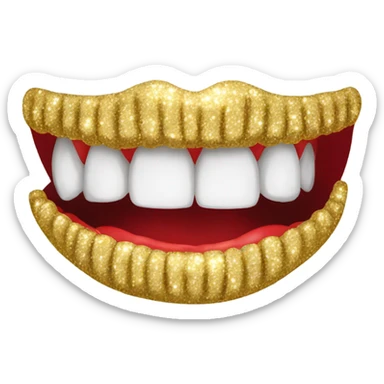 Emoji with red lips and grill sticker