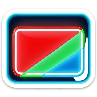 glowing led light, different glowing colors, one big rectangle sign sticker