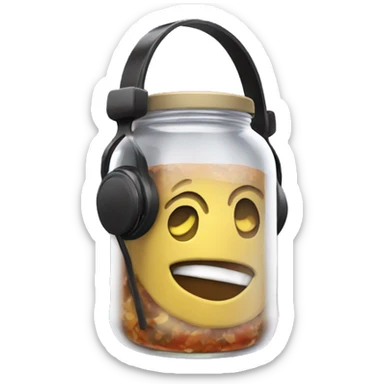 headphones sauce jar sticker