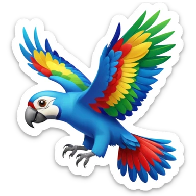 flying parrot sticker